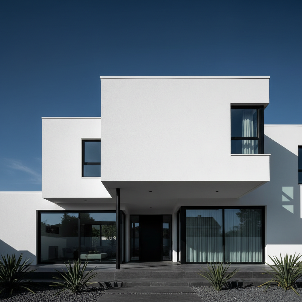 Completed modern facade